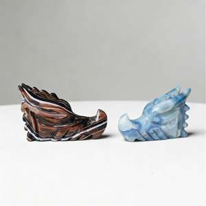 ขายส่งรูปปั้นหัวมังกรอาเกตแกะสลักอย่างประณีต รูปทรงตามหลักฮวงจุ้ย คุณภาพสูง แบรนด์คริสตัลโฮล่า แฟชั่นทันสมัย - Product Image 2