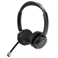 Headset Nirkabel M109 untuk Sopir Truk dengan Mikrofon Peredam Kebisingan, untuk Tablet/Komputer, Rumah/Kantor, Call Center