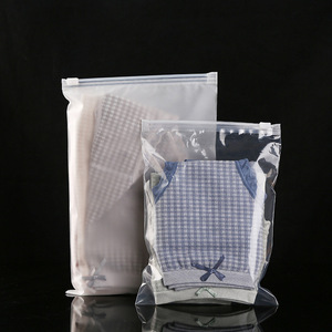 Bag Transparent Frosted Plastic Custom Clothing Zipper Bag Transparent Frosted Pe Plastic Packaging Bag