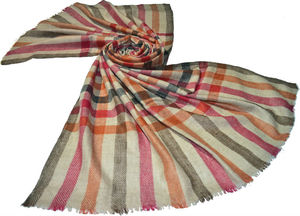 Handloom Wool <b>Scarf</b> in Grey Black Scottish Check Pattern Pure Wool Geometric Design Traditional <b>Scarf</b> Shawl Handmade Loom Scarfs - Product Image 6