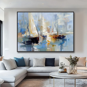Hiện đại trừu tượng cảnh biển sơn dầu trên cao cấp <span class=keywords><strong>Canvas</strong></span> handmade với dày Palette dao kỹ thuật cho trang trí nội thất - Product Image 4