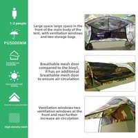 Tente tunnel camouflage épaissie pour une personne, quatre saisons, pour alpinisme et camping en extérieur, coupe-vent, portable, imperméable