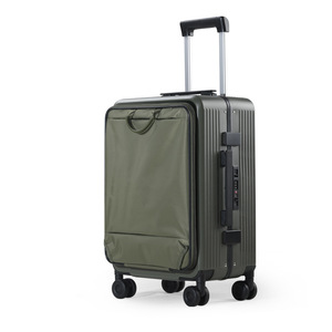20 Inch Front Open Carry on Luggage Waterproof <b>Suitcase</b> Hard Shell Spinner Luggage with Laptop CompartmentRTS Bulk Mixed Order - Product Image 2