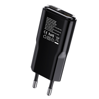 Cargador de Pared Plano, Enchufe Europeo de 30W, Adaptador de Viaje Ultra Delgado y Rápido con un Puerto Tipo C y un Puerto USB A para Teléfono Móvil