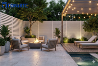 Clôture en lattes d'aluminium pour jardins, clôture horizontale en lattes pour jardin et maison, prix de gros, panneaux de clôture, intimité