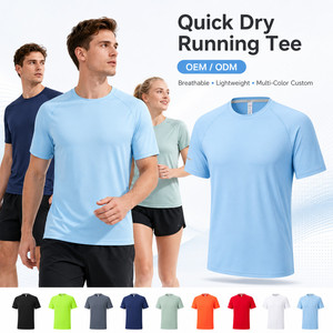 Custom Logo T-shirt 180g High <b>Stretch</b> 13% Spandex Quick Dry Performance Gym Wear Raglan Sleeve Running Tee Private Label OEM - Product Image 4