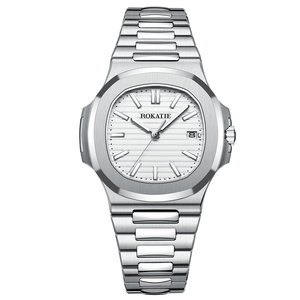 Montre mécanique automatique classique vintage pour homme en acier inoxydable, sportive, résistante à l'eau 5 ATM, avec aiguilles lumineuses, pour affaires - Product Image 2