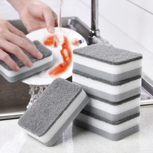 Esponja gruesa grisblanca para platos, trapo, esponja de limpieza para cocina y hogar, estropajo al por mayor. - Product Image 3