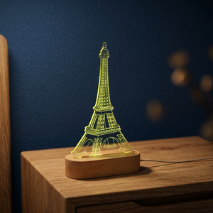 Lámpara Nocturna LED de la Torre Eiffel con Base de Madera, Diseño Creativo, Regalo Decorativo - Product Image 3