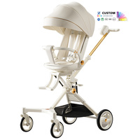 Poussette pour bébé pliable et compacte légère avec auvent et siège inclinable sans danger pour les enfants et les tout-petits en métal durable