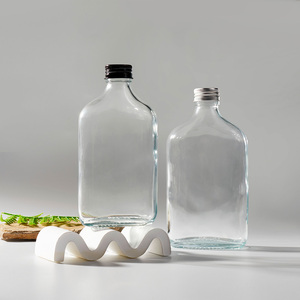 Wholesale 100ml 200ml 250ml Empty Glass <strong>Flask</strong> <strong>Bottle</strong> With Screw Lids for Juice Drinking Coffee Liquor Beverage Wine - Product Image 6