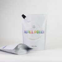Pla Recycle Finition Brillante Biodégradable Stand up Spout Pouch 1000ml Aluminium Foil Spout Stand up Pouches