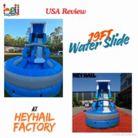 Toboggan aquatique gonflable commercial de 19 pieds, toboggan aquatique gonflable géant pour piscine