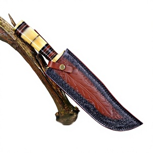 Black Smith 1987 Custom Handmade Damascus Bowie <b>Knife</b> 13 Inch <b>Handle</b> <b>Bone</b> With RoseWood With Brass Bolster - Product Image 2