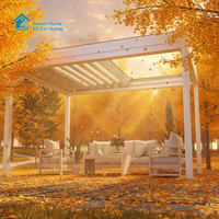 Pergola bioclimatique motorisée en aluminium à lames orientables, fabriquée par Sweet Home OEM, toit rétractable, écologique, imperméable, pour extérieur