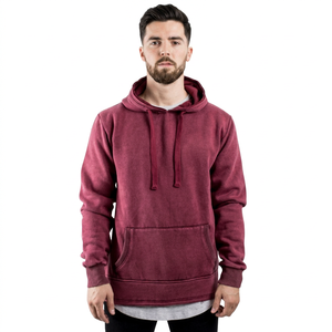 Sweat à capuche oversize vintage en velours 100 % coton délavé à l'acide pour homme, style streetwear brodé, imprimé numérique, hiver - Product Image 1