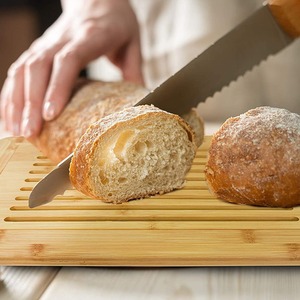 Tabla de cortar de bambú para cocina, tabla de rebanar y picar para bagels, pasteles y exhibición, tamaño y color personalizables - Product Image 1