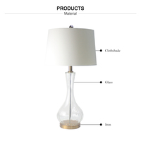 Lampe de chevet moderne et simple en fer, style contemporain, décoration artistique d'intérieur pour enfants, verre transparent, ampoule E27