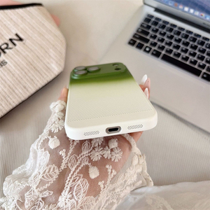 Funda Protectora para Teléfono Móvil con Degradado de Doble Color, Transpirable y Resistente a Impactos, para iPhone 12 13 14 15 16 17 Pro Max, Carcasa Trasera de TPU y PC - Product Image 5