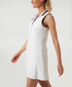 Abito da Tennis con collo a Polo sportivo <span class=keywords><strong>senza</strong></span> <span class=keywords><strong>maniche</strong></span> lavorato a maglia con logo personalizzato da donna Polo da Golf abito da Tennis intero - Product Image 2