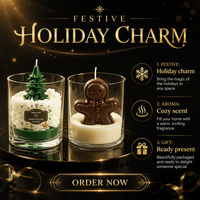 Bougie parfumée de Noël personnalisée, faite à la main en cire de soja, bougie en forme de sapin de Noël et de bonhomme en pain d'épices, décoration de Noël pour la maison, cadeaux OEM ODM
