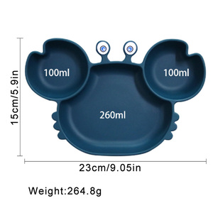 Assiettes en silicone pour bébé avec visages d'animaux, lot de 6, sans BPA, sans phtalates, écologiques, organisateur de nourriture pour tout-petits - Product Image 3