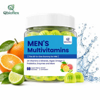 Qbioflex Factory Direct - Gommes multivitaminées pour hommes avec oméga-3, probiotiques et enzymes pour le soutien intestinal et cardiaque