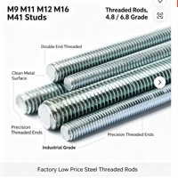 Double End Threaded Studs Grade 4.8/6.8 Steel Black Zinc Finish Metric M9-M16 M41 Industrial Stud Bolt Factory Supply