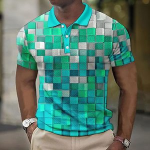 <span class=keywords><strong>Polo</strong></span> da uomo t-shirt Patchwork Plaid Print Custom Plus Size alta qualità Plain oversize Slim produttore di abbigliamento <span class=keywords><strong>Polo</strong></span> - Product Image 3