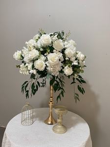 KEWEI-J817 Décoration d'événement Boule de fleurs de roses blanches de 60 cm Centre de <span class=keywords><strong>table</strong></span> Centre de <span class=keywords><strong>table</strong></span> floral - Product Image 4