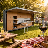 Rumah Dapur Modular Prefabrik Portabel untuk BBQ, Penjualan Langsung Pabrik, Kabinet Dapur Luar Ruangan, Pod Kebun
