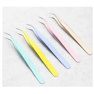 Small moq branding logo available Diamond Embroidery painting tools stainless Straight Nose Angle Tweezers