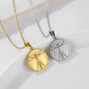 Pendentif pour homme, collier zwling péruvien en en acier inoxydable, pièce de monnaie ronde sculptée, pâques, de jésus, nouveauté, 1 pièce - Product Image 2