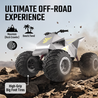 Buggy RC tout-terrain 4CH haute vitesse avec éclairage, gros pneus, moto et camion télécommandés pour enfants