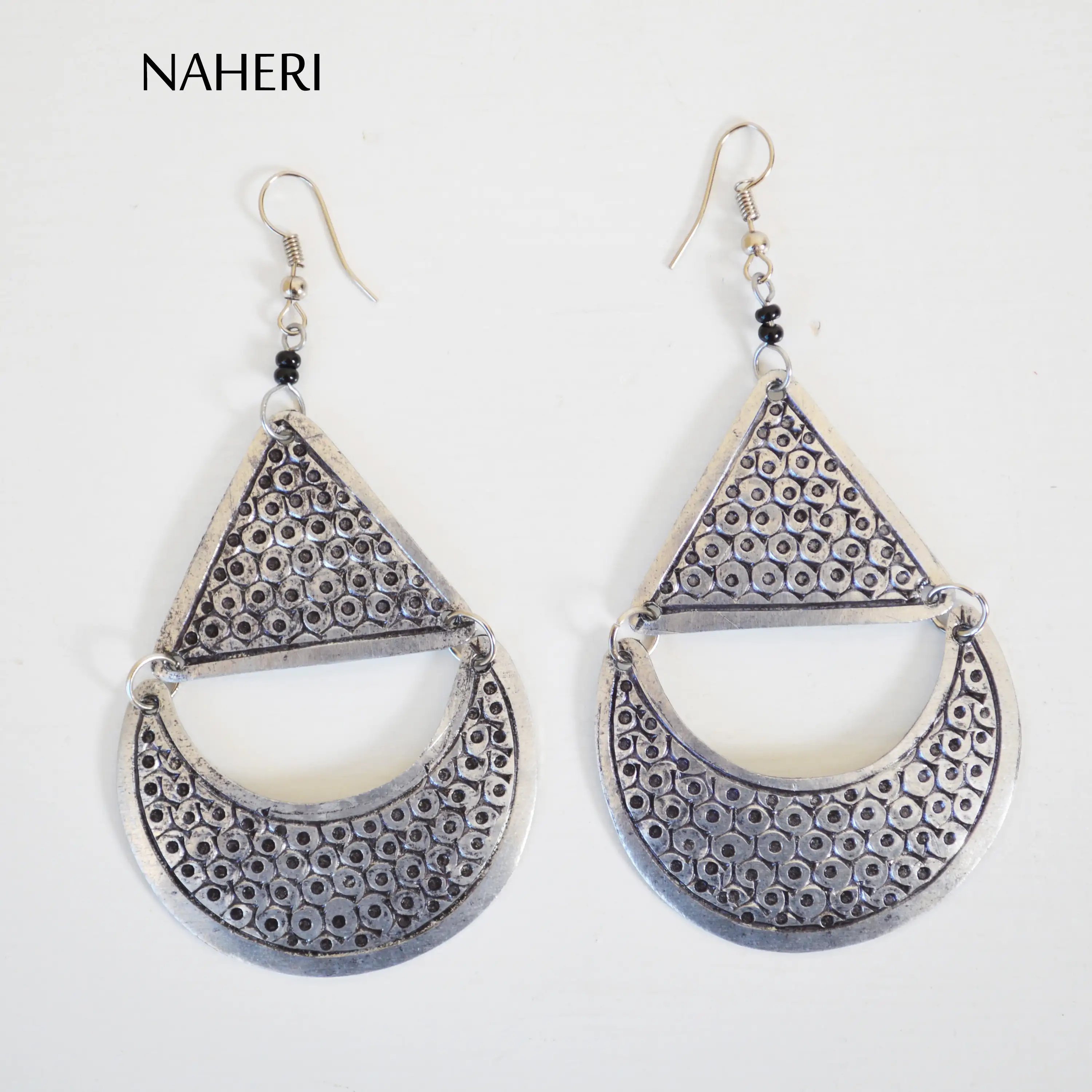 African style metalsmith earrings handmade tribal jewelry wholesale silver trendy ethnic jewellery for women hot sale