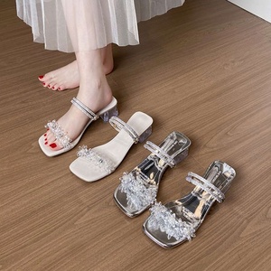 Chaussons compensés pour femme style français, à enfiler, en forme de goutte d'eau, avec amorti, design intemporel pour printemps, été, automne - Product Image 5