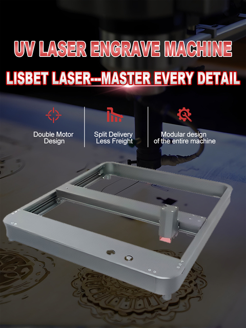 Lisbet UV Smart CO2 Laser Engraver Cutter 10W/20W/40W for Wood Plastic Glass Metal Rubber MDF Paper