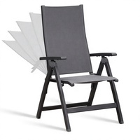 Chaise pliante moderne en métal CE pour intérieur et extérieur, balcon, patio, véranda, jardin, pelouse, piscine, salle de sport – Confortable, noire, pliable, portable et accueillante