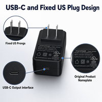 Adaptateur secteur USB-C PD 20W US 5V/9V/12V/15V, prise murale US, chargeur secteur avec certificats UL pour appareils médicaux