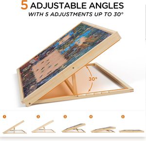 Rompecabezas de madera <span class=keywords><strong>para</strong></span> <span class=keywords><strong>adultos</strong></span> Juego de mesa 3000 piezas Mesas de rompecabezas con cubierta y estante - Product Image 2