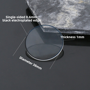 กระจกนาฬิกาแซฟไฟร์แบบกำหนดเอง ขอบชุบสีดำด้านเดียว หนา 0.6 มม. เส้นผ่านศูนย์กลาง 38 มม. หนา 1 มม. ป้องกันรอยขีดข่วน - Product Image 5