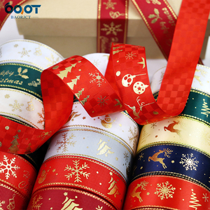 Kerstlinten Breed Bedrukt Metallic Glitter Vakantie Festival Linten Voor Geschenkverpakking Ambachten Kerstversiering - Product Image 3