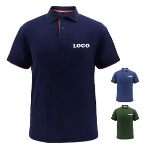 Custom made high end new fashion printed short sleeve pique men casual plain blank polyester polo shirts 100% cotton fabric