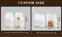 Blanc Sac en Papier de Boulangerie Pain emballage papier Sac Personnalisé Imprimé En Gros Boulangerie Pain Sac en papier avec fenêtre transparente