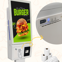 Kiosque de commande numérique entièrement automatique avec écran tactile de 21,5/23,8/27 pouces, avec scanner et imprimante, kiosques de paiement pour la restauration rapide