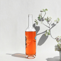Vente en gros de bouteilles en verre personnalisées pour la vodka, le brandy et le whisky, 500 ml, 700 ml, 750 ml, Botellas De Vidrio