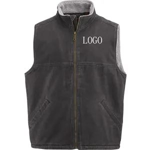 Spring 2023 Fashion Casual Warm Vest Custom Cotton Wool Fleece Composite Full Zipper Men's Vest Suitable For Young Men
