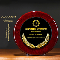 Trofeo de Madera MDF Redondo para Negocios, Placa de Madera para Premios, Recuerdo Corporativo al por Mayor