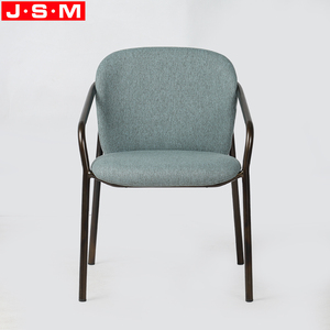 เก้าอี้รับประทานอาหารหรูหราหุ้มเบาะสีเขียวสไตล์ยุโรปพร้อมขาโลหะเก้าอี้รับประทานอาหารสีดำแบบสบายๆ - Product Image 2