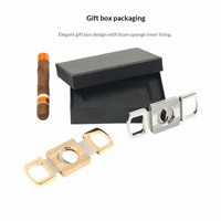 Coffret Cadeau Meiqie : Coupe-Cigares Portable de Luxe Léger en Acier Inoxydable à Double Lame avec Accessoires de Découpe